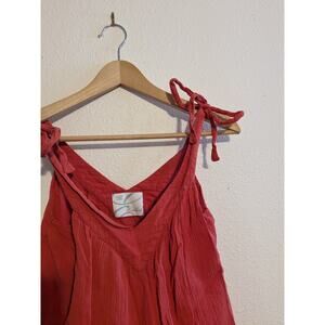 Ezekiel 100% cotton monroe coral tie strap tank top size small